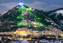 Το χριστουγεννιάτικο δέντρο που είναι ορατό από απόσταση 50 χιλιομέτρων και κατέχει το ρεκόρ Γκίνες