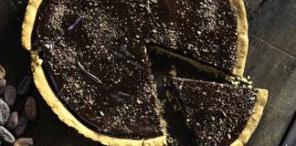 Πανεύκολη και νηστίσιμη τάρτα σοκολάτας χωρίς ζάχαρη και χωρίς ψήσιμο