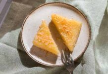 Ψητός χαλβάς με λεμόνι και ινδοκάρυδο