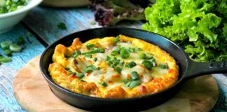 Frittata με μανιτάρια και μοτσαρέλα